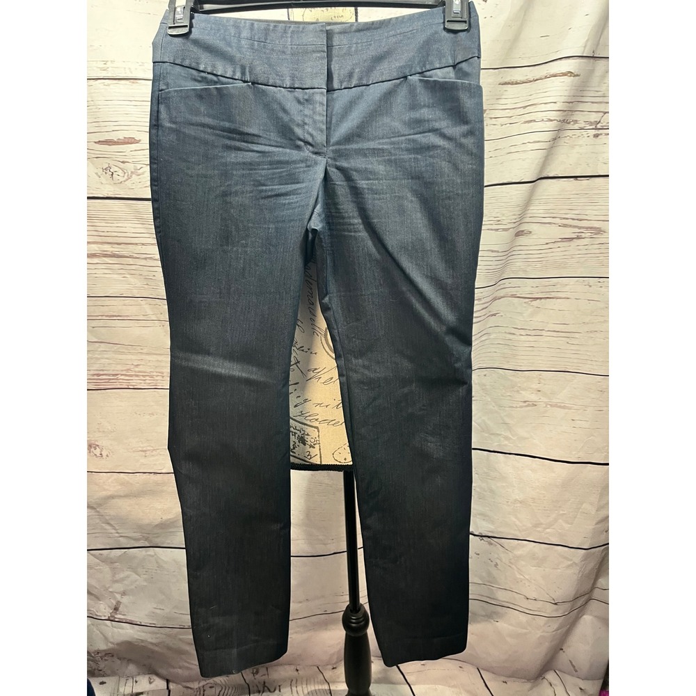 Express Editor Dress Pants Womens 0S Dark Blue Slim Straight Leg Work Trousers